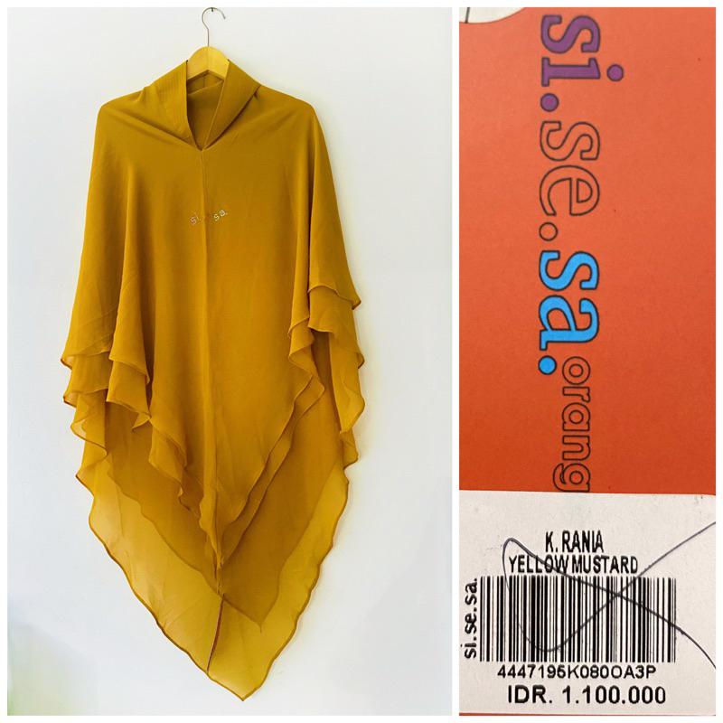 Sale sisesa khimar Rania yellow mustrad