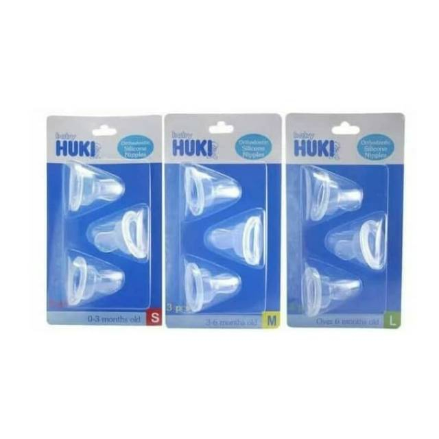 HUKI 3 pcs Dot Orthodontic Silicone Nipples Blister Dot Gepeng isi 3 | Dot Orho Gepeng isi 3 S M L