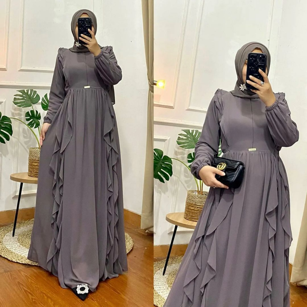 COD Gaveena Dress / Gamis Muslim Wanita Matt Crinkle / Dress Wanita Aplikasi Mutiara Kekinian / Terlaris Ayenna Dress  Gamis Muslim Perepuan gamis malaysia terbaru gamis ceruty Babydoll gamis Melayu gamis malaysia