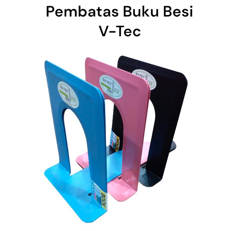 Pembatas Buku Besi V-Tec/Penyangga Buku