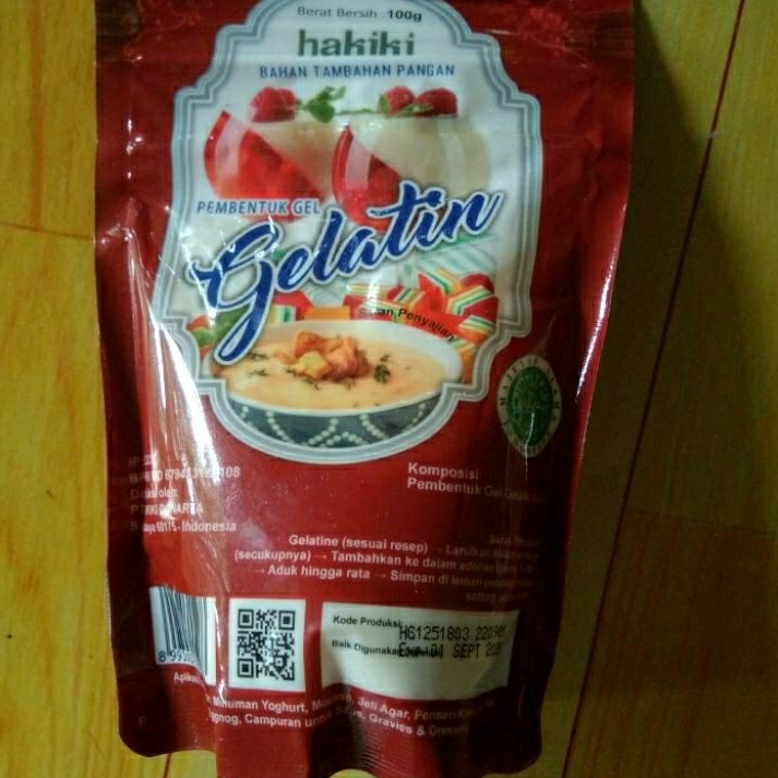 

Halal !! Gelatin 10 gr repack Pembentuk Gel/Jelly/Permen/Es Krim/Cheese Cake/Mouses Puding/Pannacota