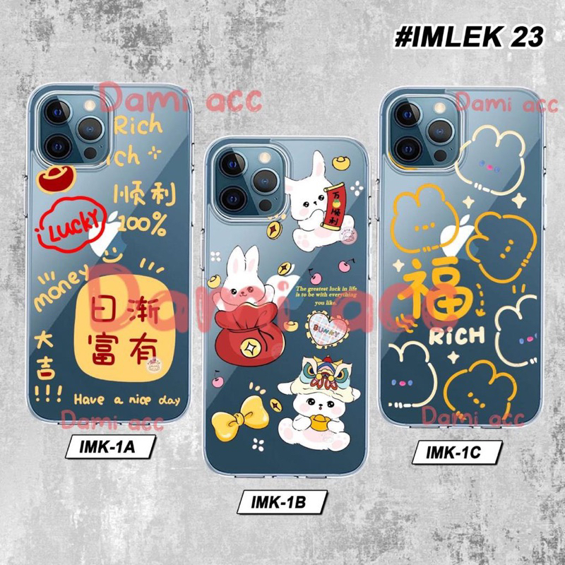 case gambar imlek kelinci untuk iphone 11 11 pro 11 pro max 12 12 pro 12 pro max clear hd case