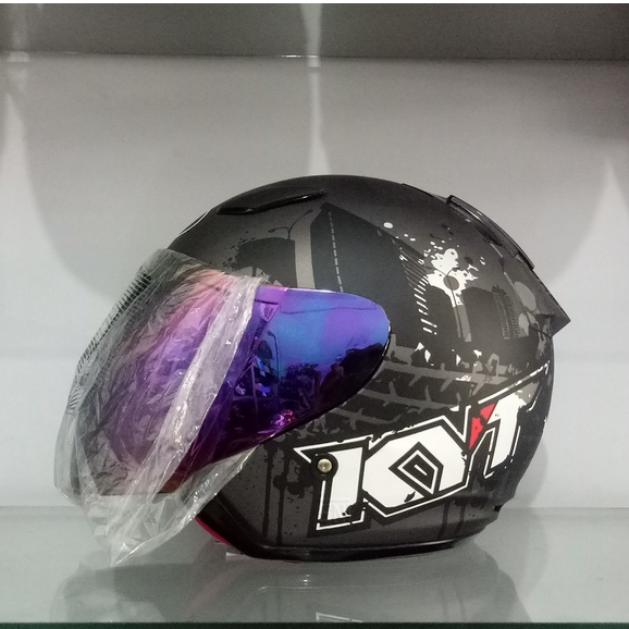 Jual Helm Kyt Dj Maru Motif Gunmetal Doff Black Original Shopee Indonesia