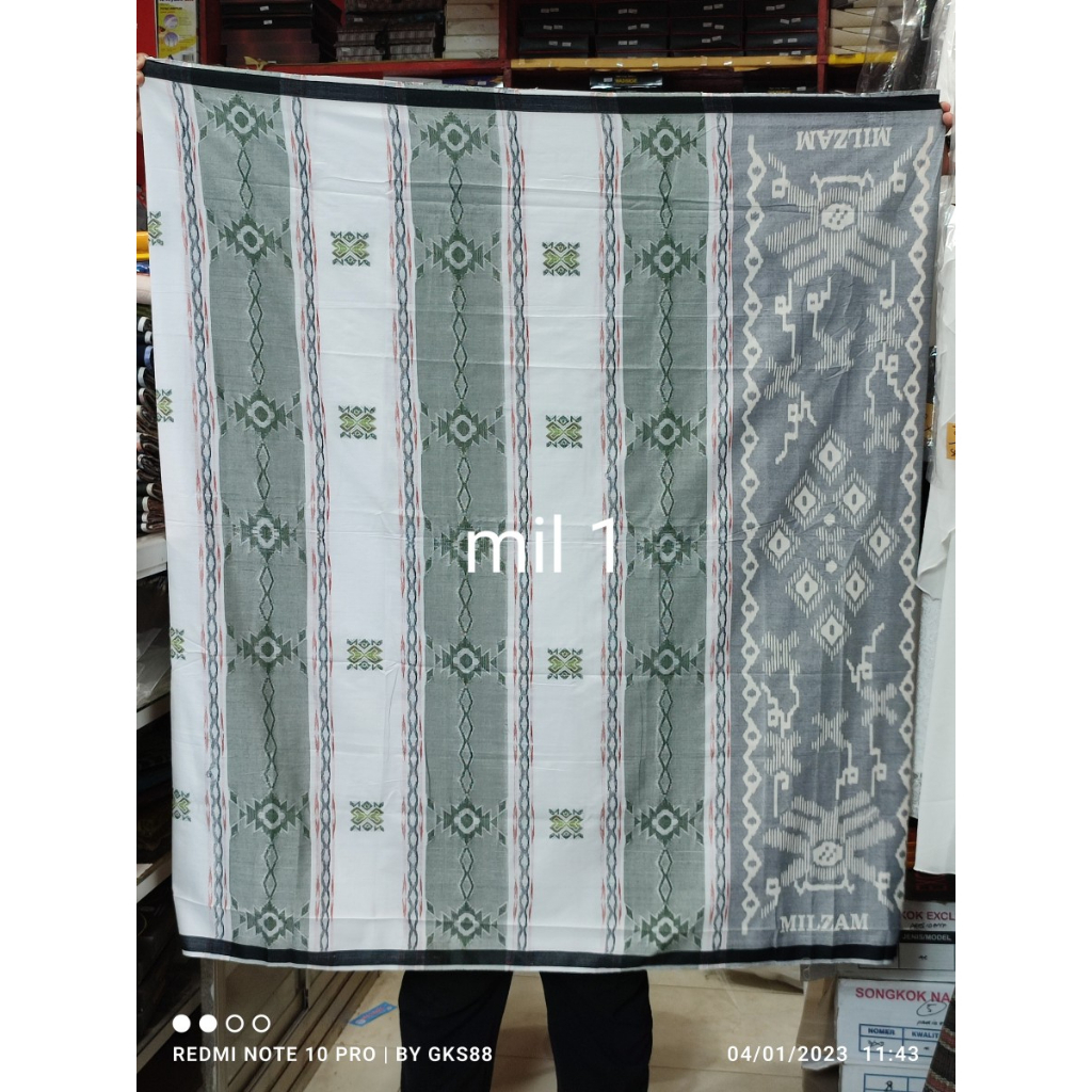 sarung milzam jacquard songket silver