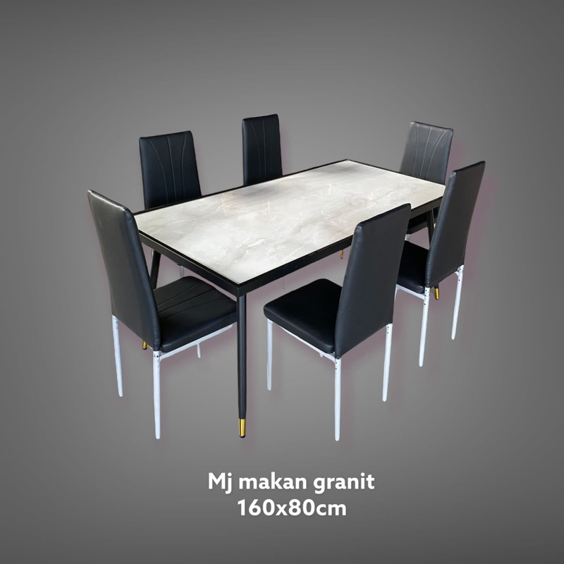 Meja Makan Granit 6 Kursi