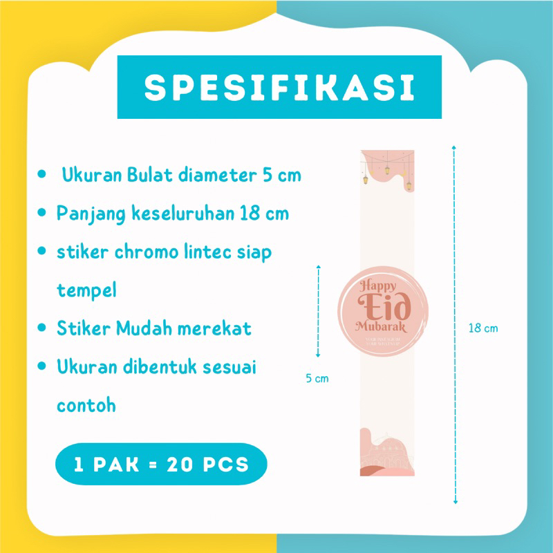 (1Pak =20) ~ SR~ Stiker Label Toples idul fitri, Stiker Toples Lebaran, Stiker Eid Mubarak, Sticker Eid, Stiker Segel Toples Kue