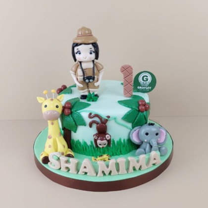 

ANIMALS WITH A GIRL / UK 15CM KUE ULANG TAHUN