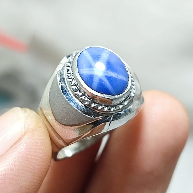 BATU BLUE SAFIR STAR ASLI BANGKOK KEKERASAN 9 MOHS TOP QUALITY SIAP PAKAI