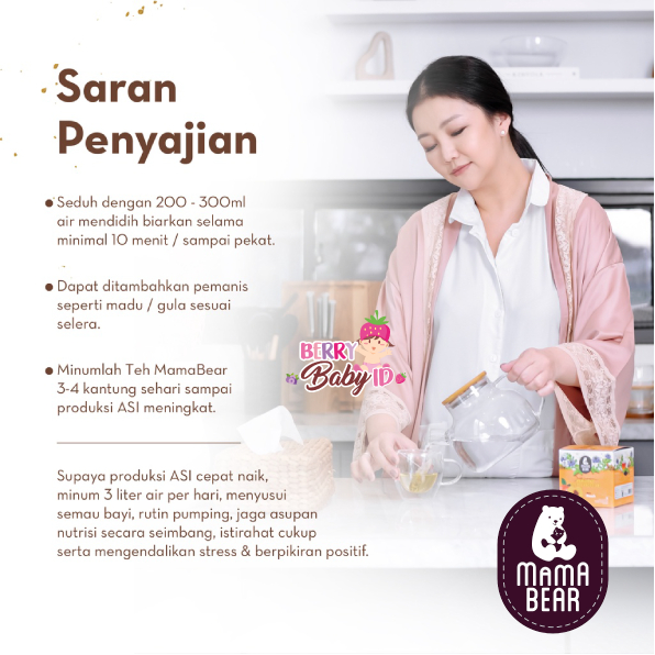 Mama Bear Teh Pelancar ASI / ASI Booster Halal Gratis Packaging Bubble Wrap Berry Mart