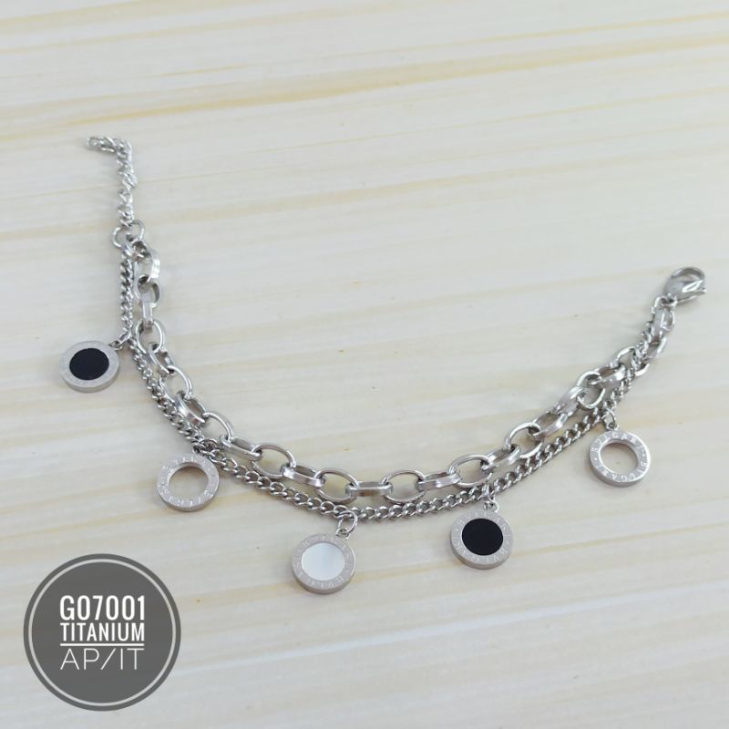 Gelang Titanium Double Layer Romawi G07001