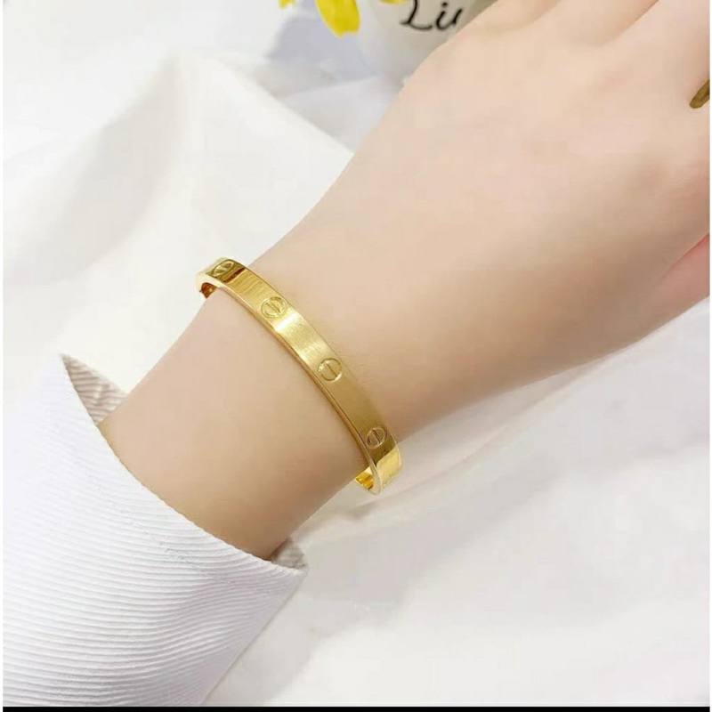 Gelang Tangan Bangle Titanium Anti Karat&amp;Alergi ada cap GBT-04