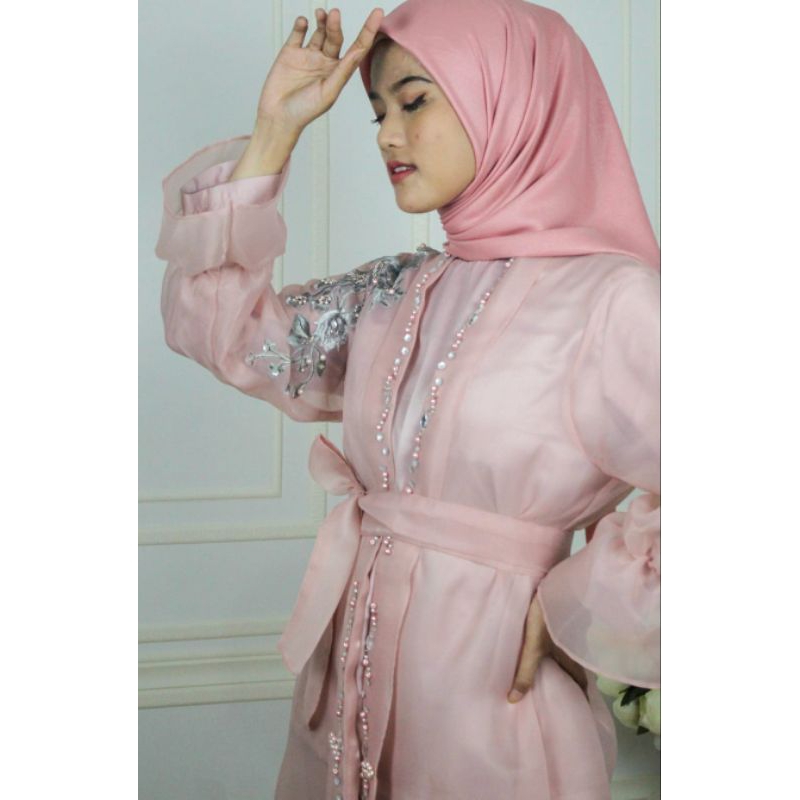 violin dress organza modern/kebaya wisuda/gaun/kabaya bridesmaid/gaun pernikahan