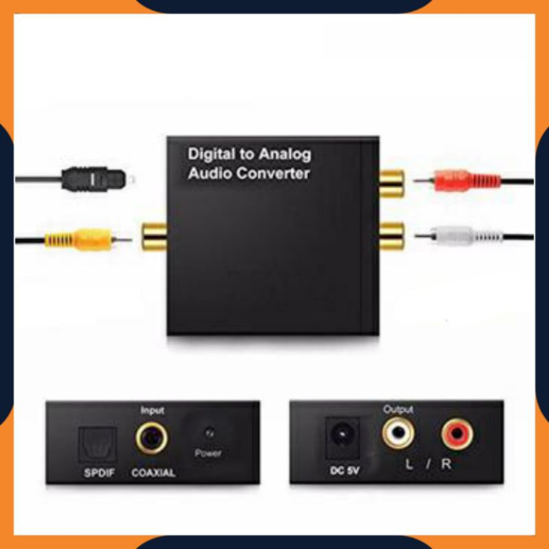 [COD] PAKET DIGITAL TO ANALOG AUDIO CONVERTER DARI TV KE HOME THEATER SPEAKER AKTIF / TOSLINK OPTICAL/COAXIAL TO ANALOG RCA + KABEL OPTICAL AUDIO TV