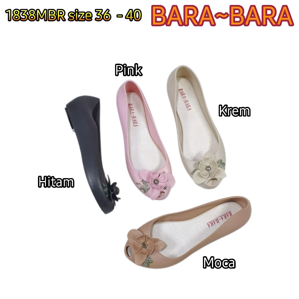 BARA BARA ORIGINAL Jelly shoes sepatu karet empuk murah wanita flat shoes import 1838mbr