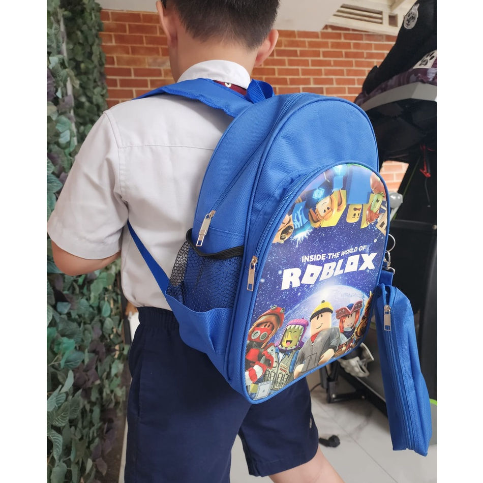 2IN1 Tas Ransel Sekolah Anak Laki Laki model ROBLOX  FREE TEMPAT PENSIL