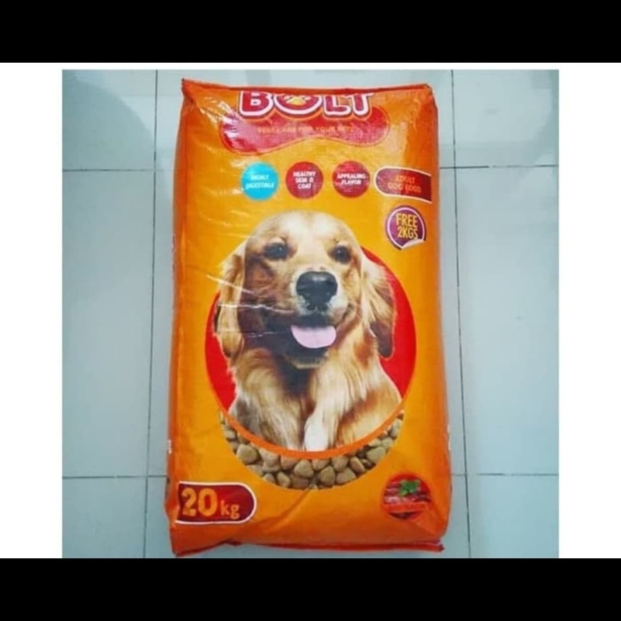 MAKANAN ANJING BOLT DOG BEEF &amp; LAMB 20KG ( KHUSUS VIA GOSEND &amp; GRAB )