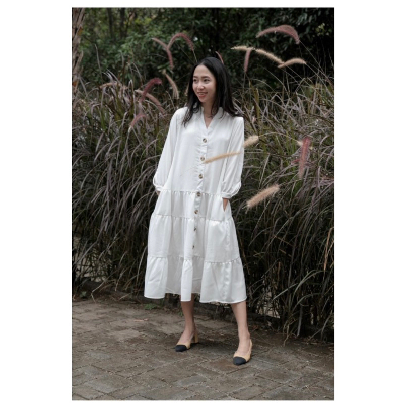 Leanore midi dress Maven in polar white