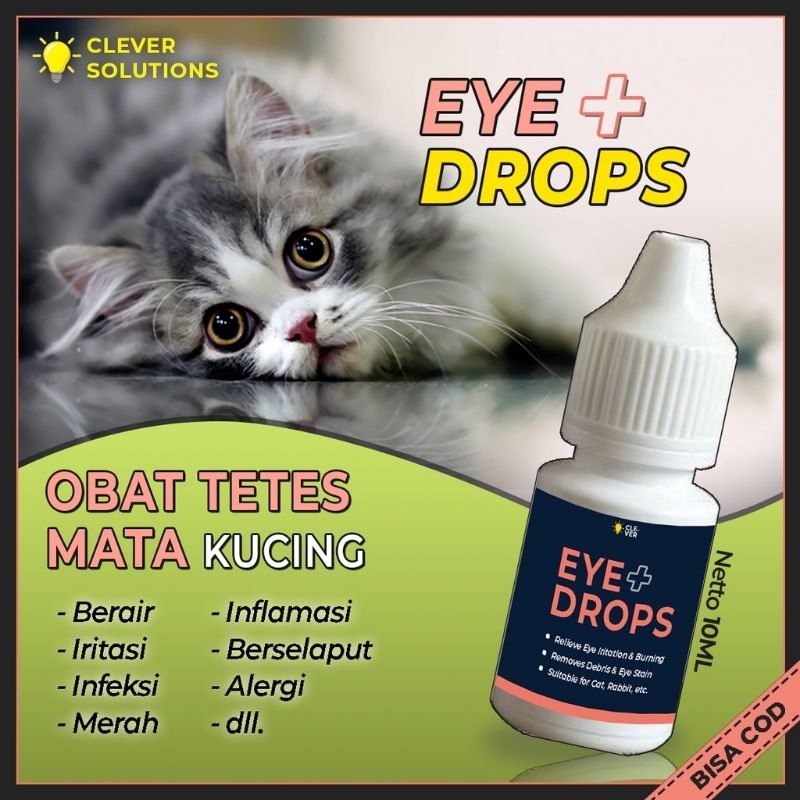 Obat Tetes Mata Kucing EYE PLUS DROPS Obat Sakit Mata Kucing Belekan Iritasi by Clever Solutions