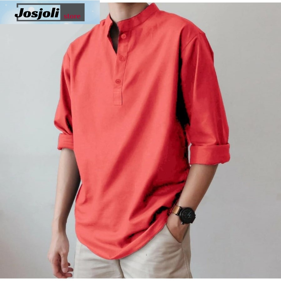 JOSJOLI_STORE/Baju Koko Malik/Baju Koko Pria Dewasa Lengan Panjang/Size M,L,XL