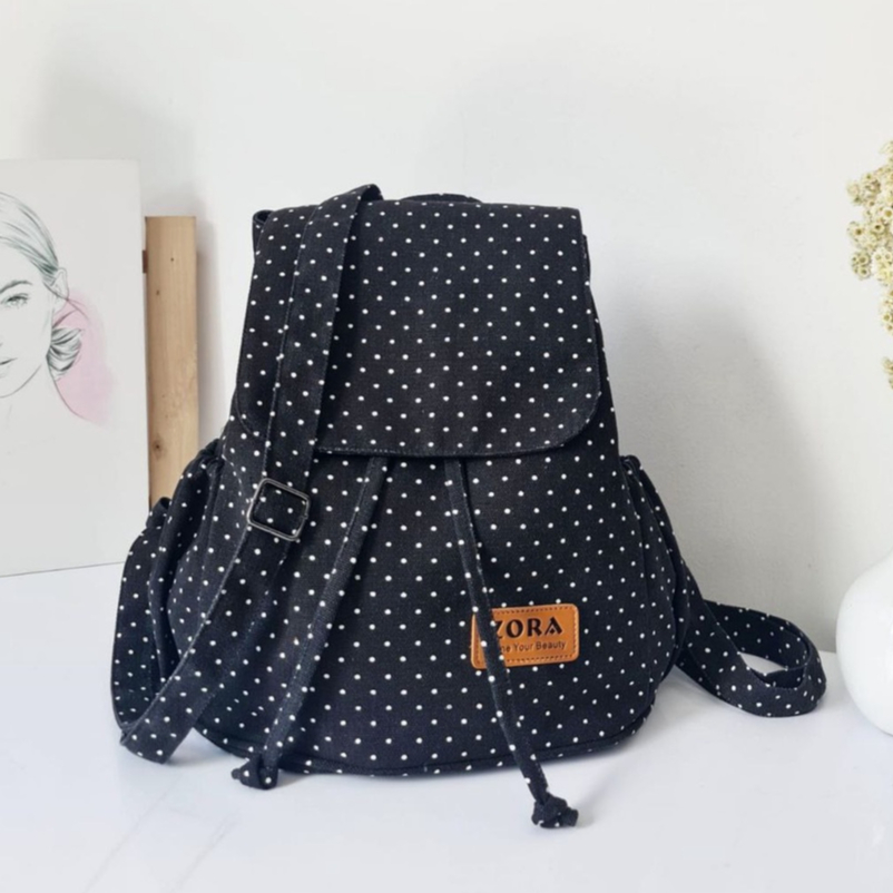 ZORA - Cozy - Backpack  Canvas- Tas Ransel Wanita