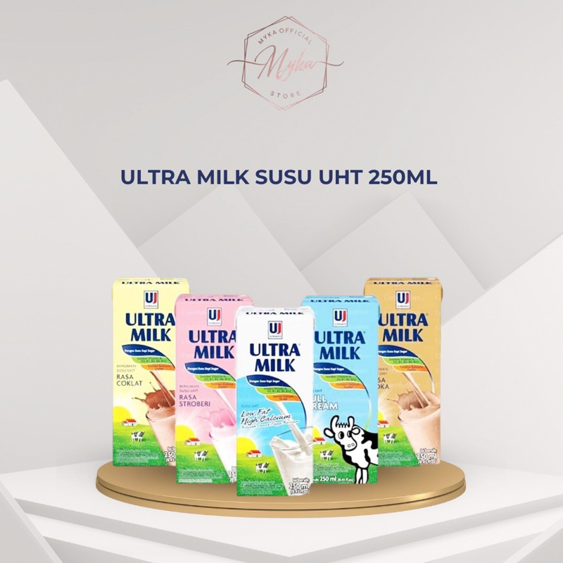 

Ultra Milk susu UHT 250ml Full Cream Strawberry Cokelat Moka Low Fat