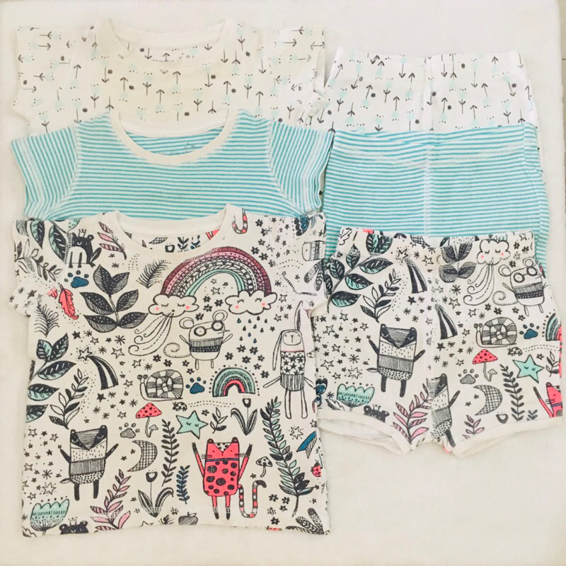 MOTHERCARE H&M NEXT UK BABY KIDS ORIGINAL T-SHIRT & SHORTS SET 9-12M - Baju Setelan Kaos Celana Bayi