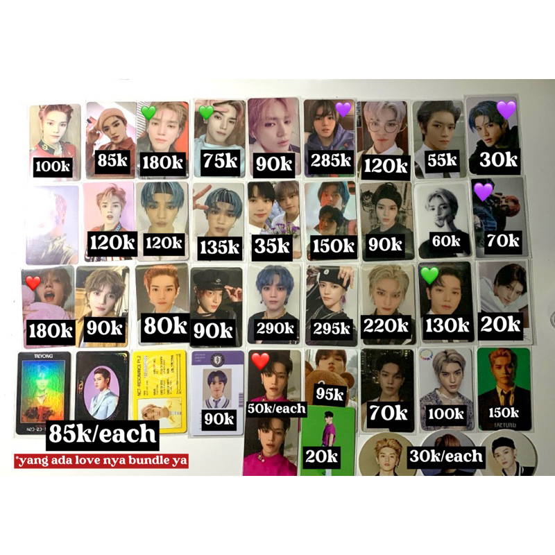 taeyong nct photocard murah (pc taeyong arrival, gucci, boneka, kihno past future, yizhiyu, album)