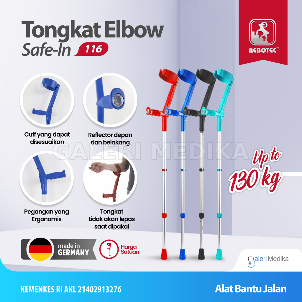 Tongkat Siku Rebotec Safe-In Erg 116 / Tongkat Elbow Rebotec 116 Asli Jerman Safe-In Erg 116