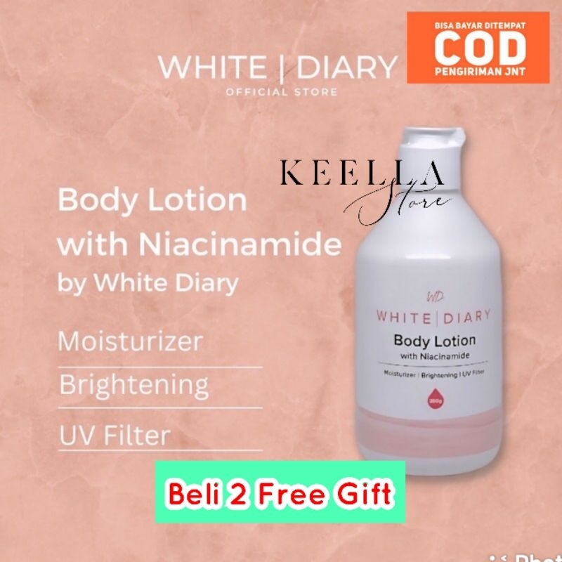 White Diary Body Lotion Uv filter niacinamide melembabkan tubuh