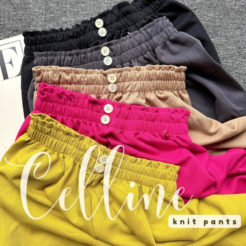 CELLINE KNIT PANTS // KULOT WAFFLE KNIT KIWIL KANCING