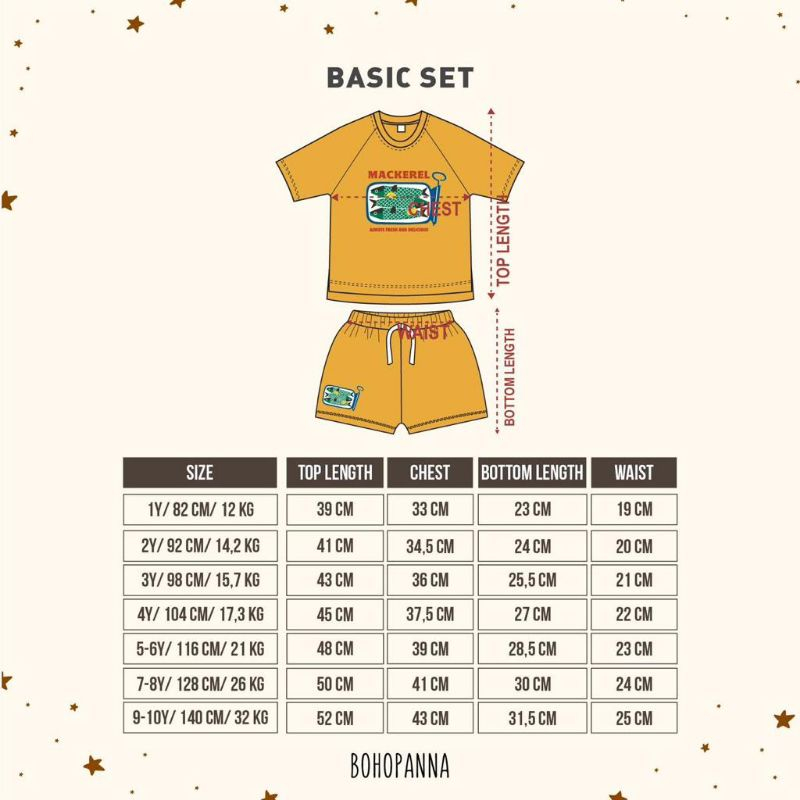 Bohopanna Basic Set Overtee Set - Pakaian set anak unisex