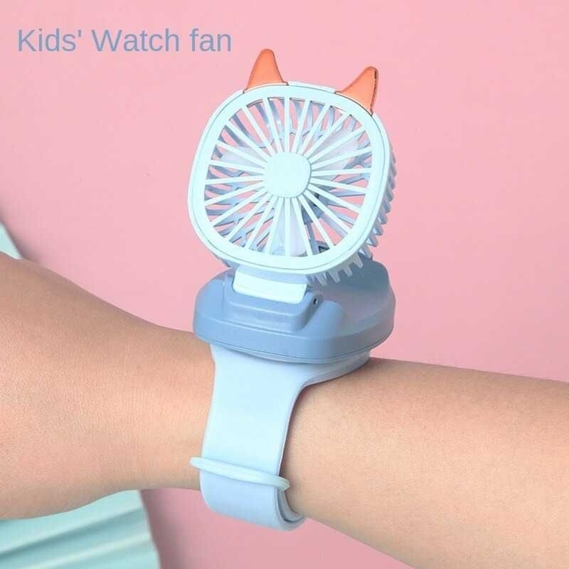 HUANJI Kipas Angin Jam Tangan Portable Fan watch - FY046 Biru