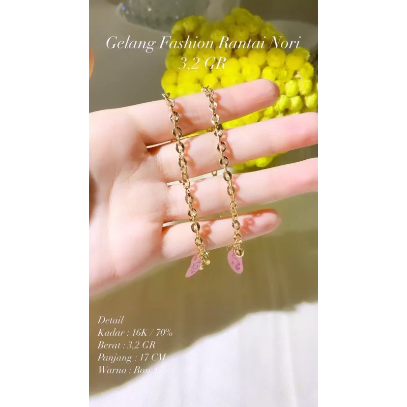 Gelang Fashion Rantai Nori Kadar Emas 70%