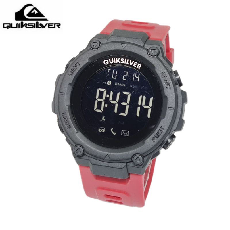 JAM TANGAN PRIA KEREN TERBARU 2021 ANTI AIR QUIKSILVER DRONE DIGITAL RUBBER QS-DRONE-QS 37 Merah