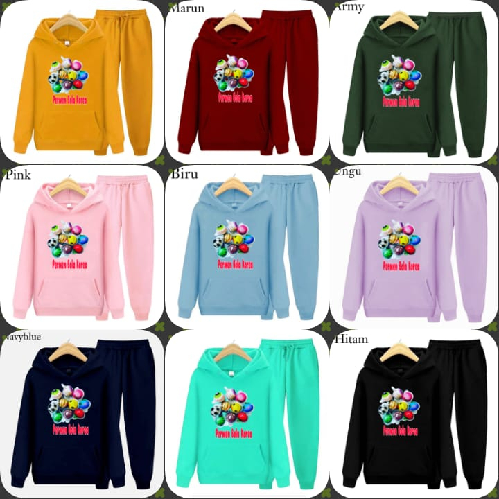 hokyfashion Setelan Sweater Hoodie Anak Permen Bola Korea/Setelan Anak Cewek/ Setelan Anak Cowok