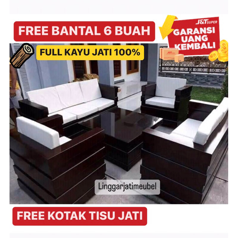 Kursi Tamu Box Jati Minimalis 3211