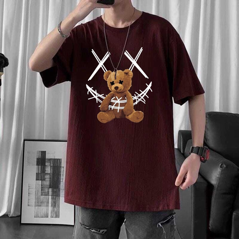 BAJU KAOS OVERSIZE BEAR DISTRO LENGAN PENDEK PRIA ATASAN COWOK FASHION