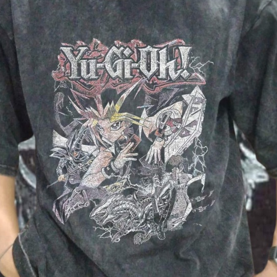 YuGiOh Anime Manga Oversized Shirt, Kaos Anime YuGiOh Oversized Wash Shirt, Anime Oversized Shirt, A