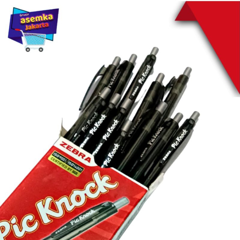 Bolpen Pulpen Zebra PicKnock 0.7mm 12pcs