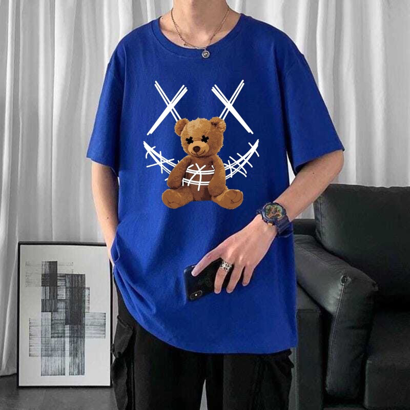 BAJU KAOS OVERSIZE BEAR DISTRO LENGAN PENDEK PRIA ATASAN COWOK FASHION