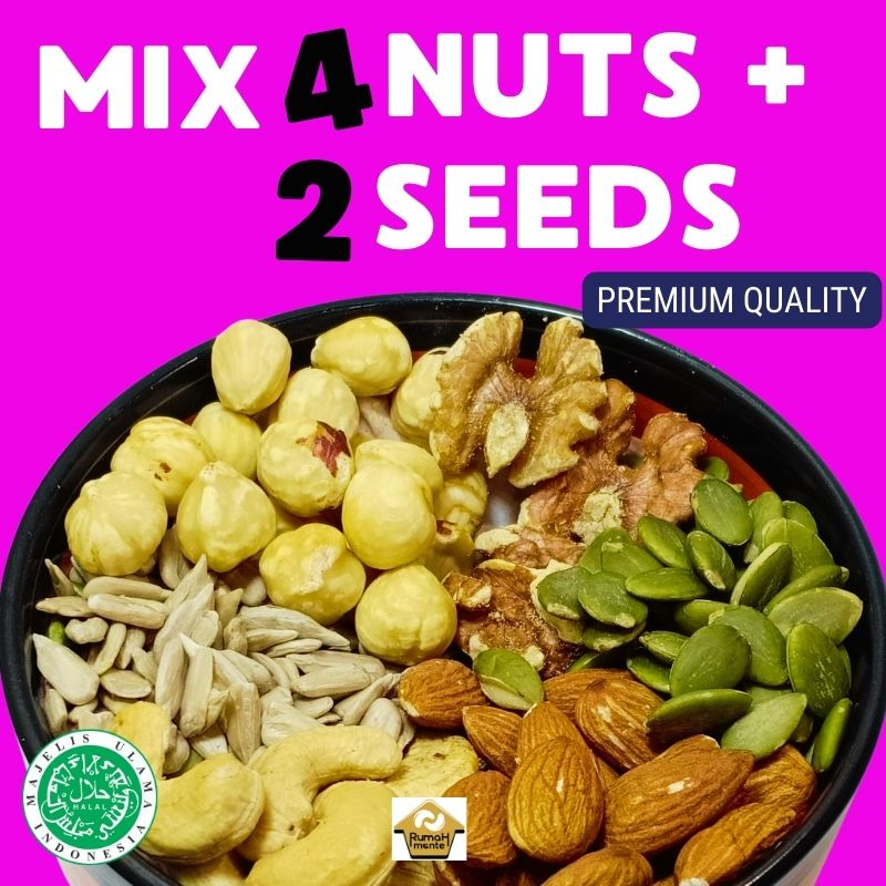 

TRAIL MIX 6 500GR KACANG MEDE KACANG ALMOND HAZELNUT WALNUT SUNFLOWER PUMPKIN (CEMILAN DIET)