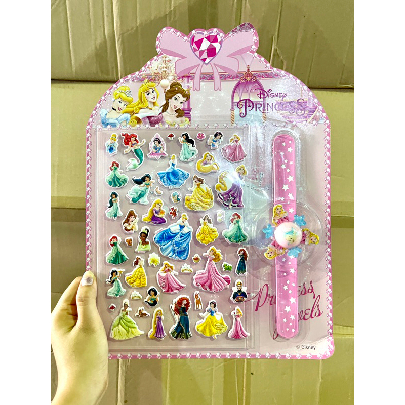 MAINAN VIRAL GELANG ANAK SPIN LED FREE SICKER - SPINNER ANAK STICKER KARAKTER PRINCESS - GELANG LED - SOUVENIR GIFT MAINAN ANAK