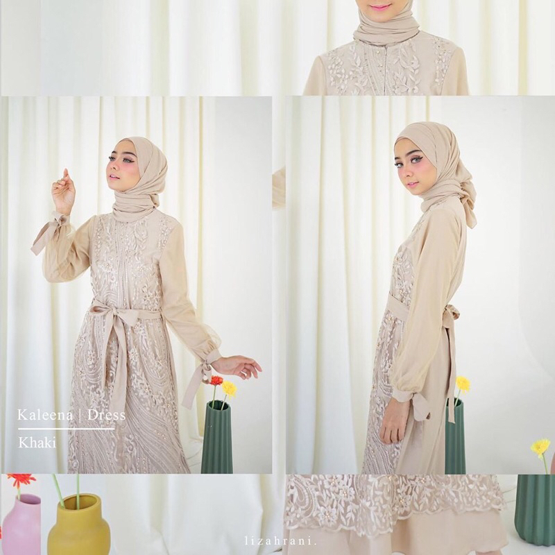 preloved dress lizahrani (khaki)