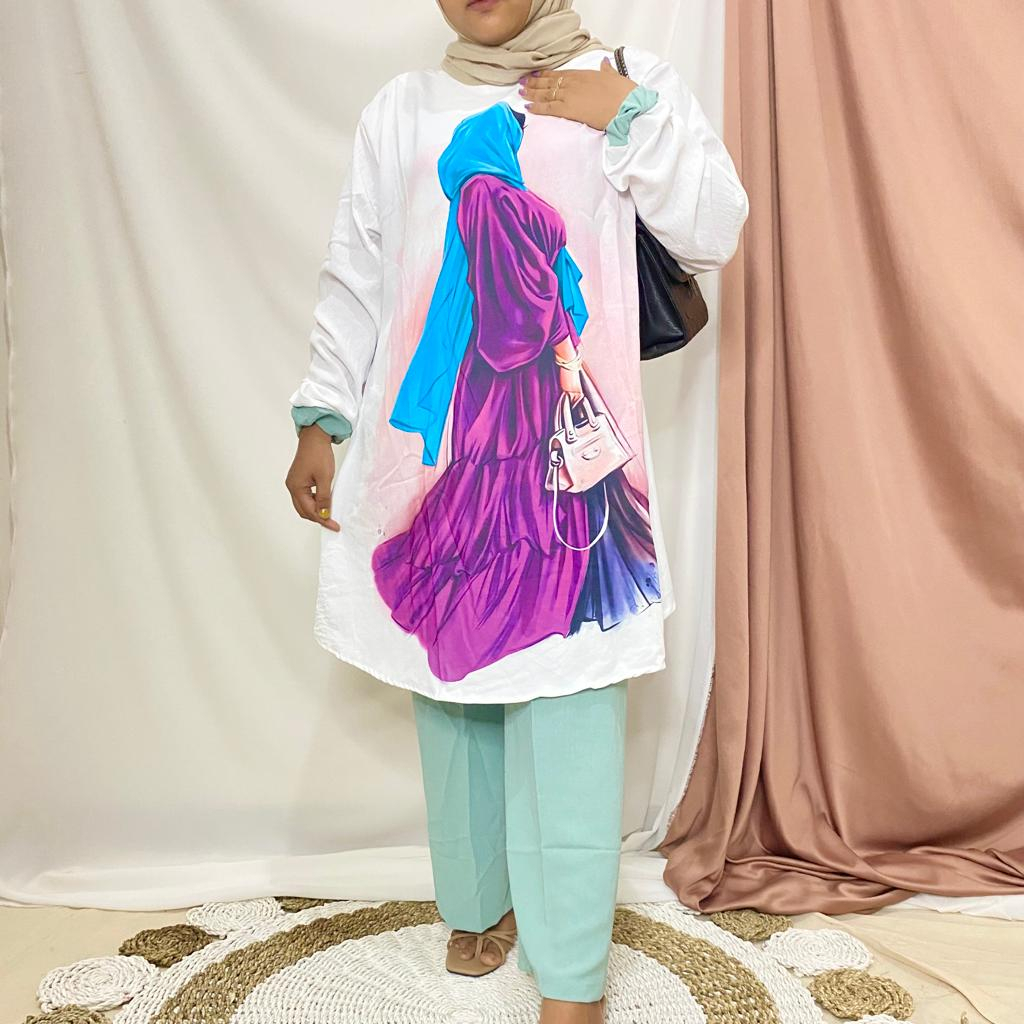 ONESET TUNIK CRINKLE KARAKTER/ SETELAN BAHAN CRINKLE AIRFLOW