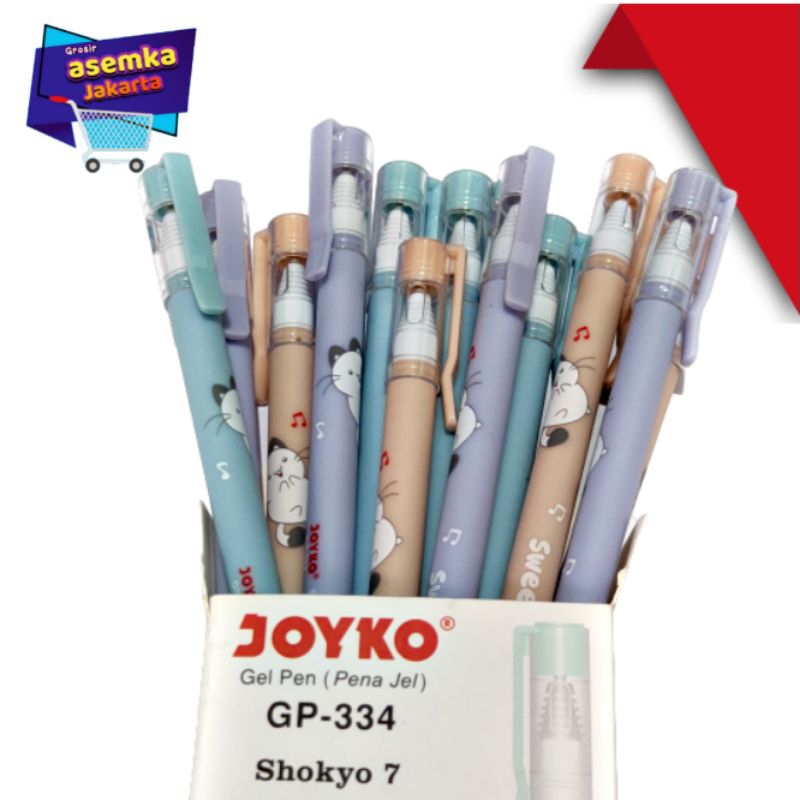 Bolpen Pulpen Joyko GP-334 Shokyo 7 Gel dapat dihapus 12pcs