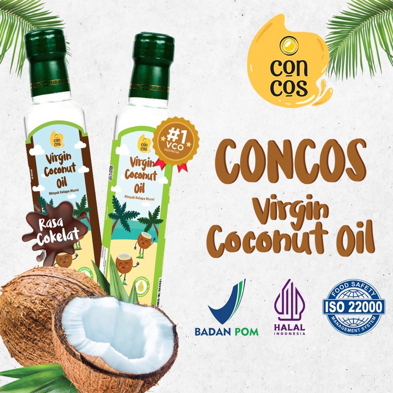 [FREE BUBBLEWRAP] Concos Virgin Coconut Oil Minyak Kelapa Murni VCO Bayi Anak MPASI Bayi Makanan Sehat