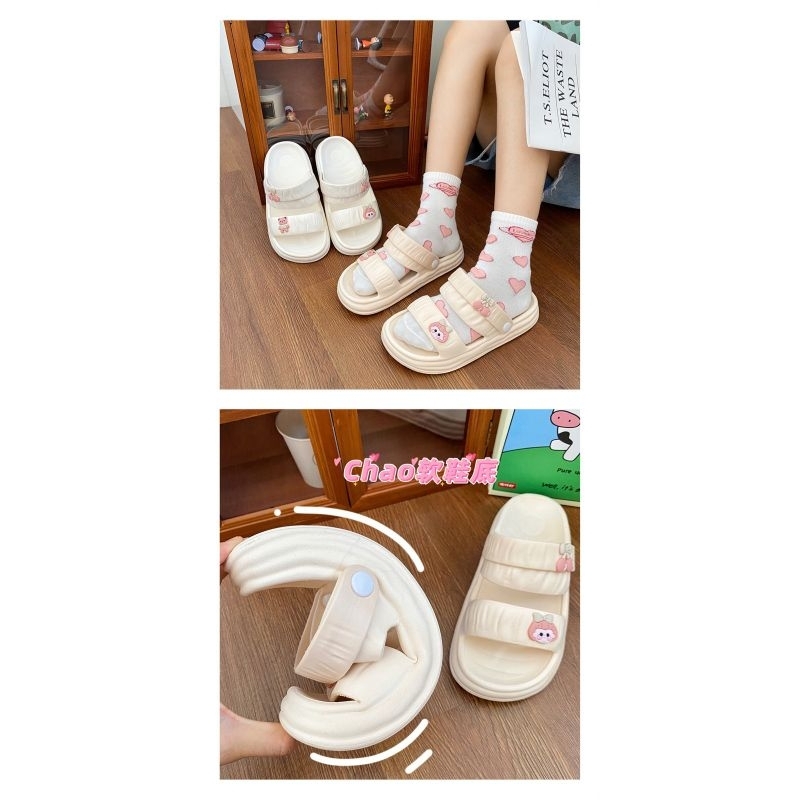 Sandal Jisso Cherry Casual Tali Slip On Wanita Import High Quality RF