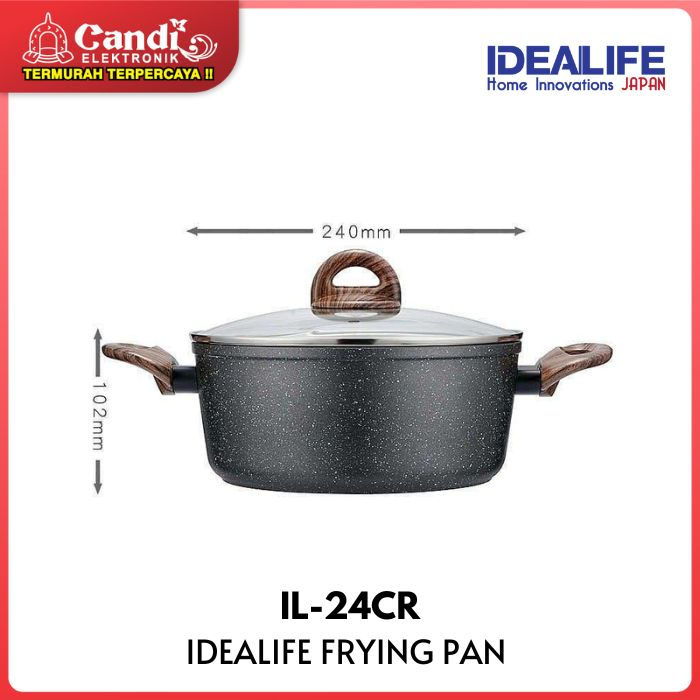IDEALIFE - CASSEROLE COOKWARE - PANCI CASSEROLE (24CM) - IL-24CR