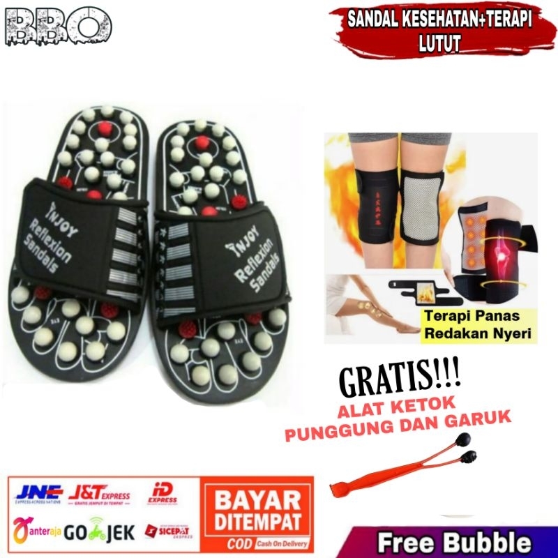 Sendal Kesehatan Sandal Refleksi Rematik Terapi Kaki Akupuntur / Deker Terapi Lutut