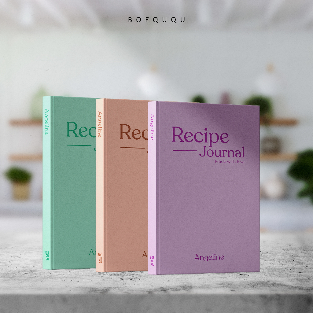 

BOEQUQU - Recipe Book Hardcover Custom Design / Kado Resep Masakan dan Resep MPASI / Recipe Book A5